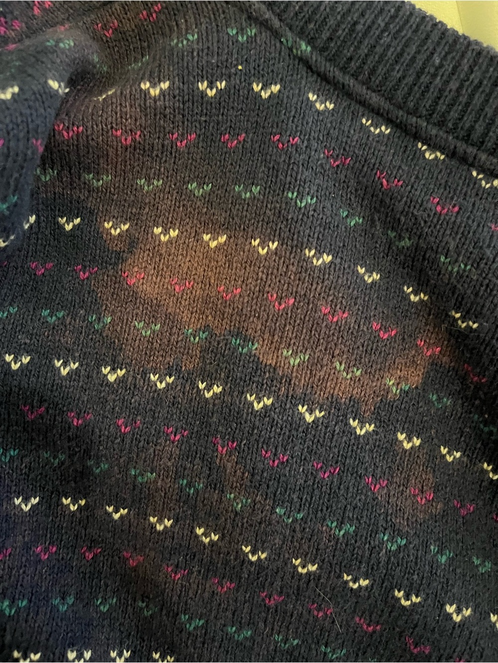 Parkhurst Navy Purple Teal Dog Scenic Cardigan - Picture 4 of 4